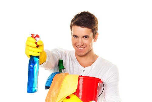 Targeted cleaning of a stubborn spill mark on a fabric surface